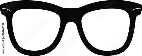 Hipster glasses – black silhouette on white background