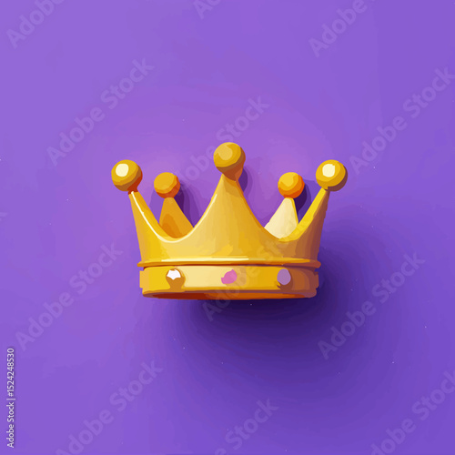 Golden Crown Symbolizes Royal Power on Purple Backdrop

