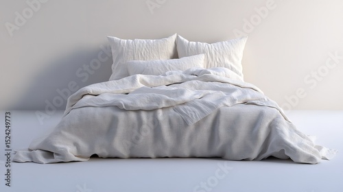Close up of white pillows and blanket with blurred background