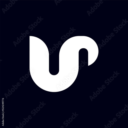 p u or u p letter alphabet logo design in vector format.