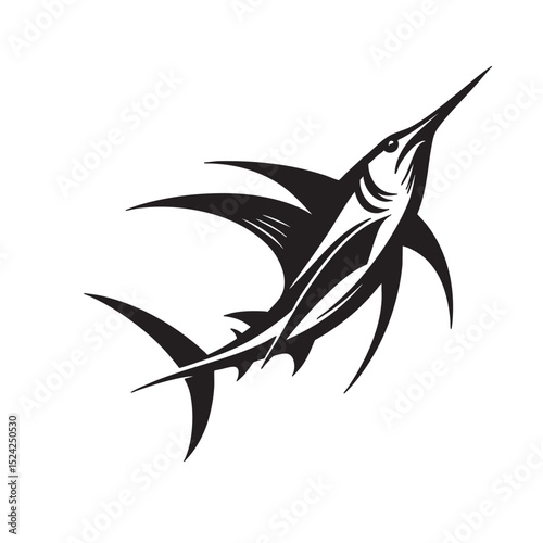 Majestic Sailfish A Striking Black and White Illustration