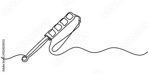 self defence stick vector outline continuous one line drawing
