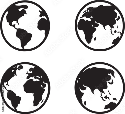 Set of vector globes