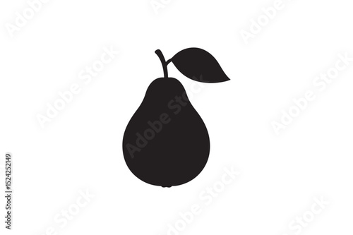 Guava silhouette on white background.01