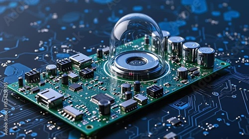 Protected Circuit Board:  A Microchip Under Glass Dome
