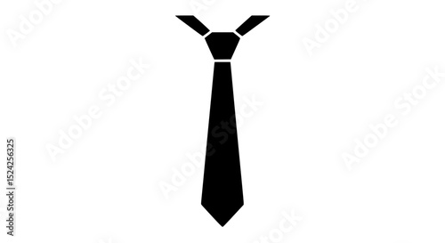 A black tie is shown on a white background