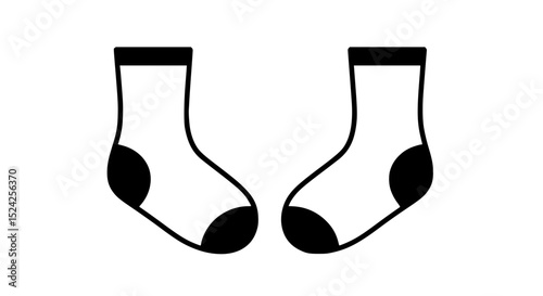 Two white socks with black stripes