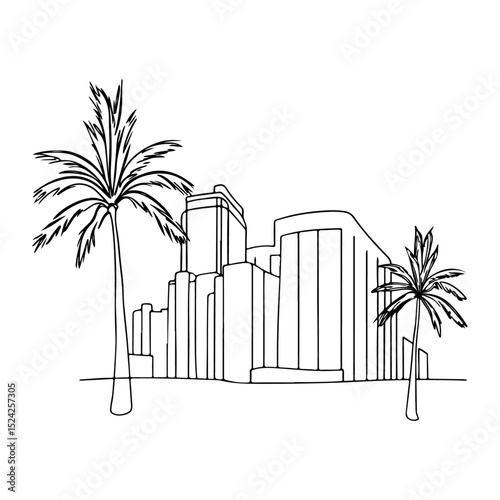 palm tree silhouette on white