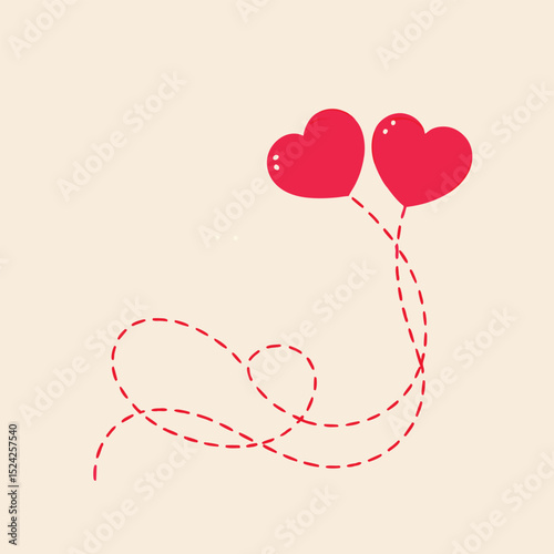 Pink heart-shaped balloons illustrate romantic love and celebration, perfect for Valentine's Day or wedding designs