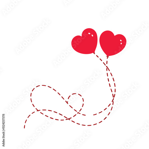 Red heart-shaped balloons symbolize love and celebration, perfect for Valentine's Day, birthdays, or weddings
