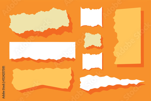 Abstract blank vintage paper banners with torn and ripped grunge edges, vector illustration