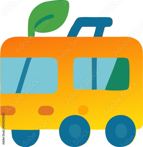 Eco-Friendly Electric Bus Illustration