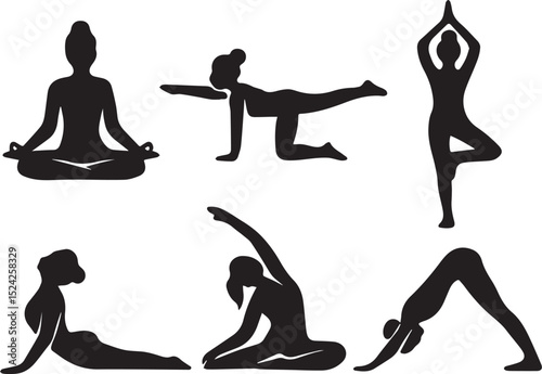 Silhouette of a woman doing yoga