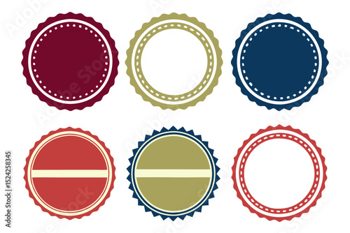 Collection of vintage gold badges and ribbons, a versatile vector set for design elements and labels