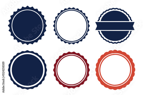 A set of round vector label designs, perfect for vintage-style web icons or blank badges and stickers