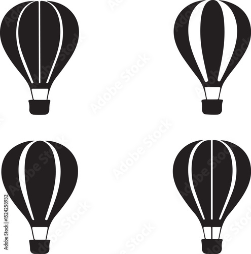 Hot air balloon set vector illustration