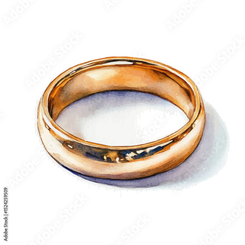 watercolor of Wedding Band, vector high quality, isolated on a white background.