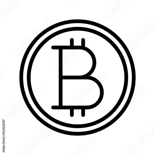 Bitcoin outline icon. Ideal for trading apps, crypto sites, or UI.