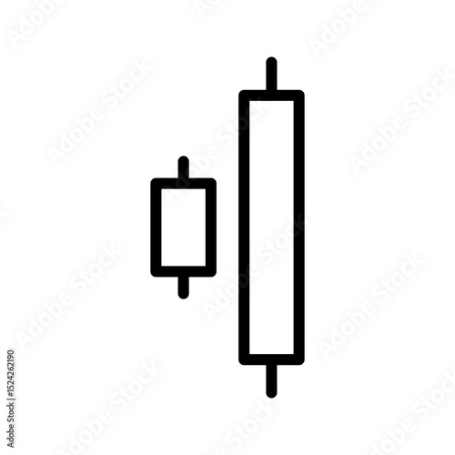 Bullish engulfing outline icon. Perfect for trading apps or charts.