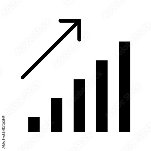 Increase glyph icon. Great for trading apps or financial charts.