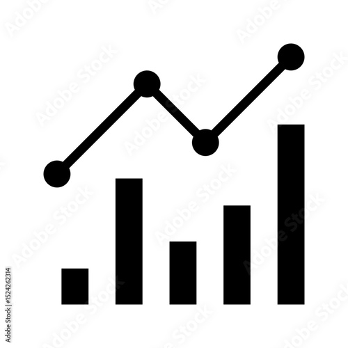 Chart glyph icon. Ideal for trading apps or financial dashboards.