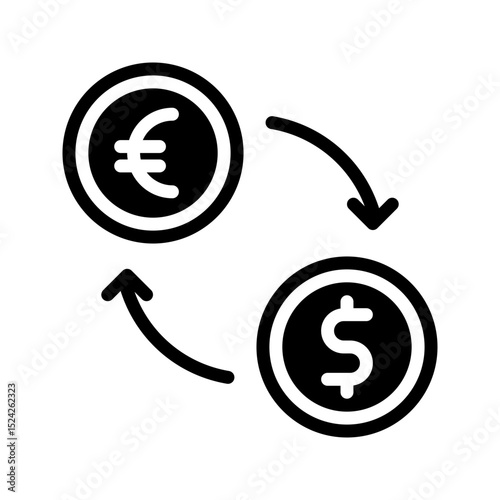 Forex glyph icon. Perfect for trading apps or market analysis UI.