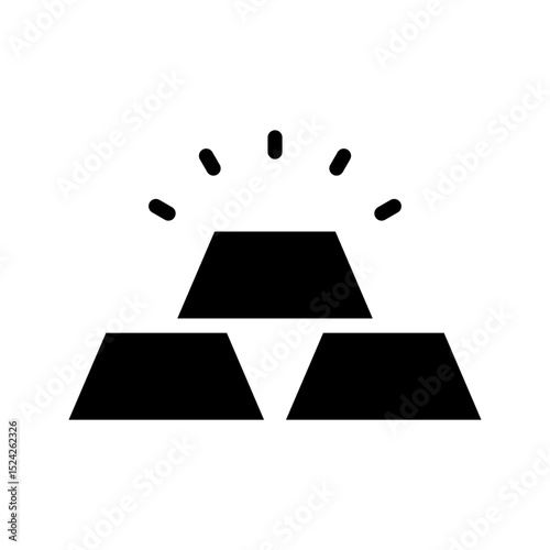 Gold glyph icon. Ideal for trading apps or investment UI.