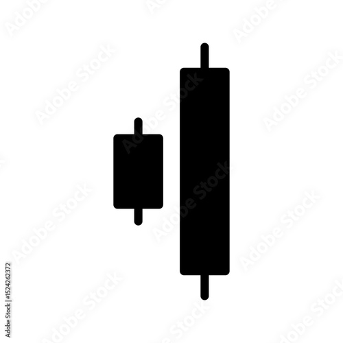 Bullish engulfing glyph icon. Perfect for trading apps or charts.