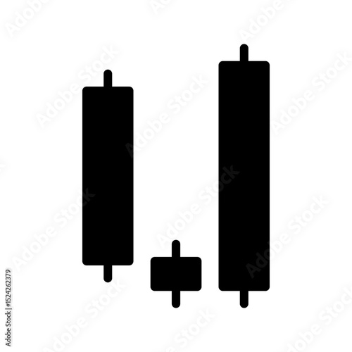 Morning star glyph icon. Ideal for trading apps or chart analysis.