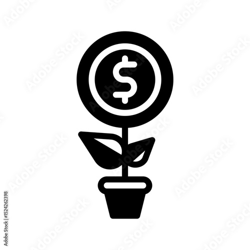 Investment glyph icon. Perfect for trading apps or finance UI.