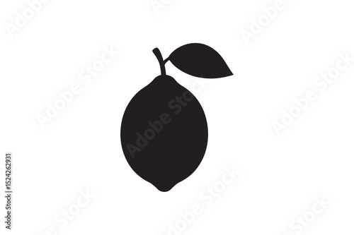 Lemon silhouette on white background.01