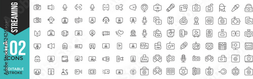 "Live Streaming and Online Broadcast Vector Icons – Editable Stroke"


