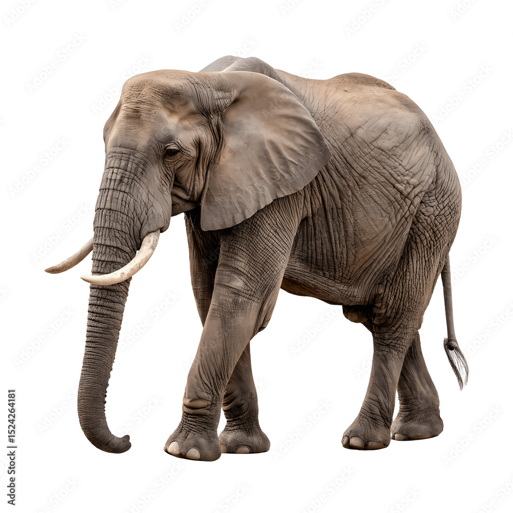 Fototapeta premium African elephant isolated on transparent background