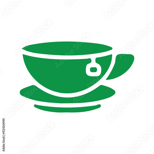 green tea cup with saucer