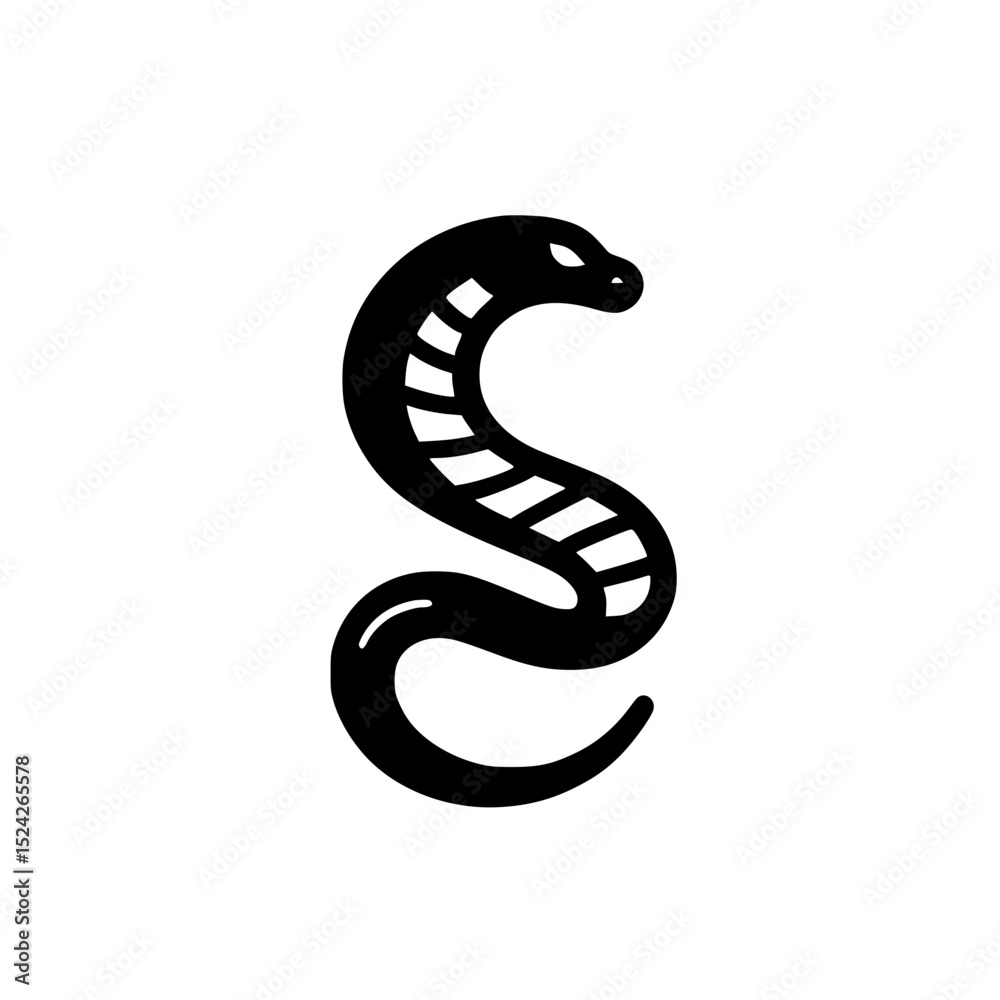 Fototapeta premium Stylized black snake icon graphic design