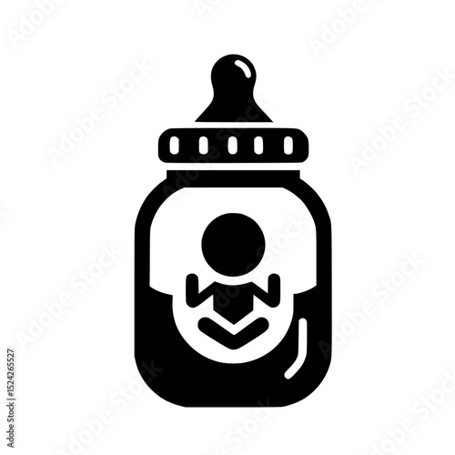 Baby bottle icon infant feeding nutrition