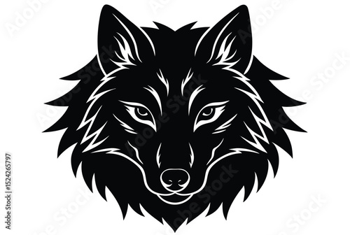 Wolf Head Silhouette Vector Illustration for Logos and T-Shirts for Creative Projects