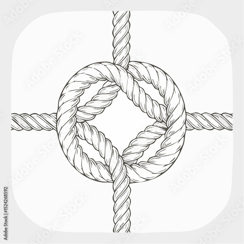 Intricate Rope Knot Design Nautical Illustration