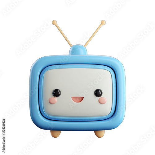 Cute cartoon TV with a happy face