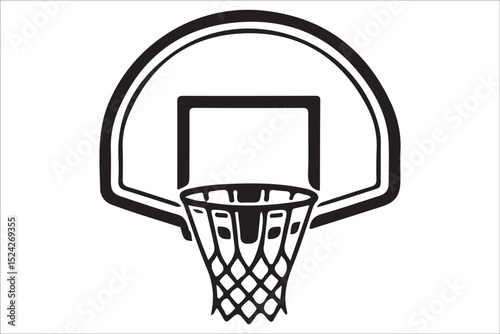 Basketball Action Pose Silhouette  Black and White Vector.