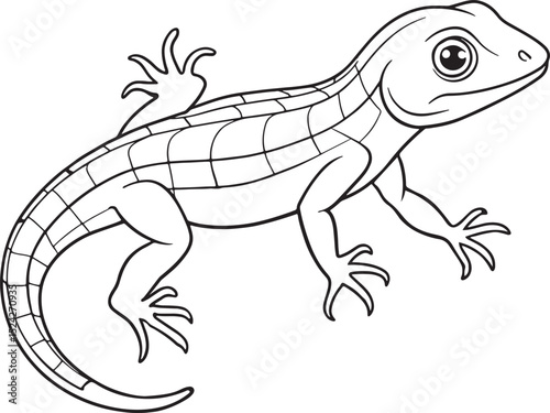 Wallpaper Mural A cute cartoon lizard reptile animal drawing for kids education and creative fun coloring activity books Torontodigital.ca