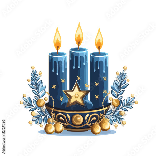 Elegant Happy Hanukkah Celebration Card with Candelabrum for Festive Season