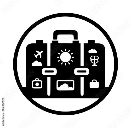 Travel suitcase icon vacation summer holiday trip