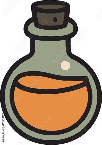 Magic potion bottle halloween element