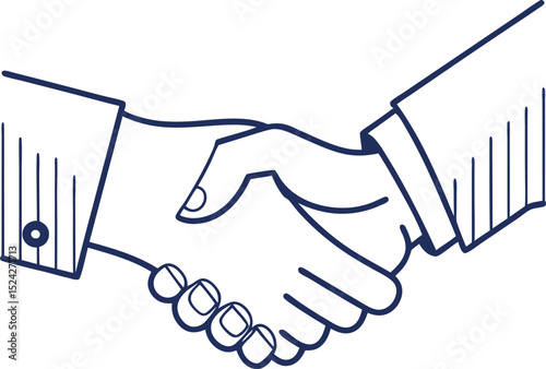 A single isolated flat design vector-style icon of a handshake representing business agreement