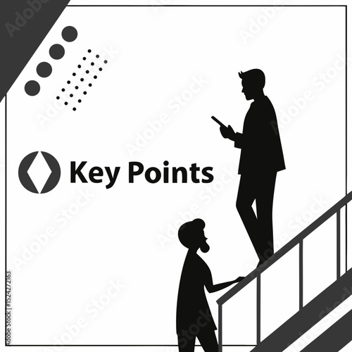 Business people climbing stairs reaching key points