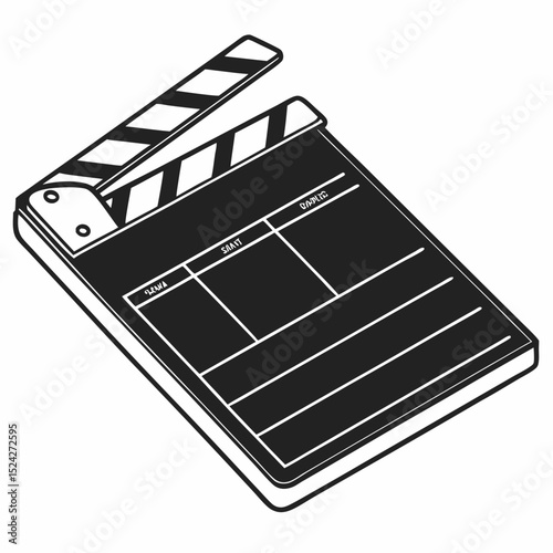 Classic film clapperboard movie production scene