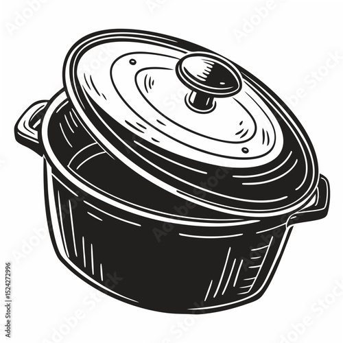 Professional cooking pot illustration, transparent background
