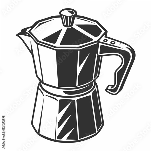 Professional isolated coffee maker cutout, transparent background