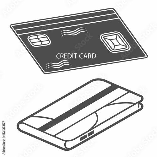 Credit card and secure card holder illustration